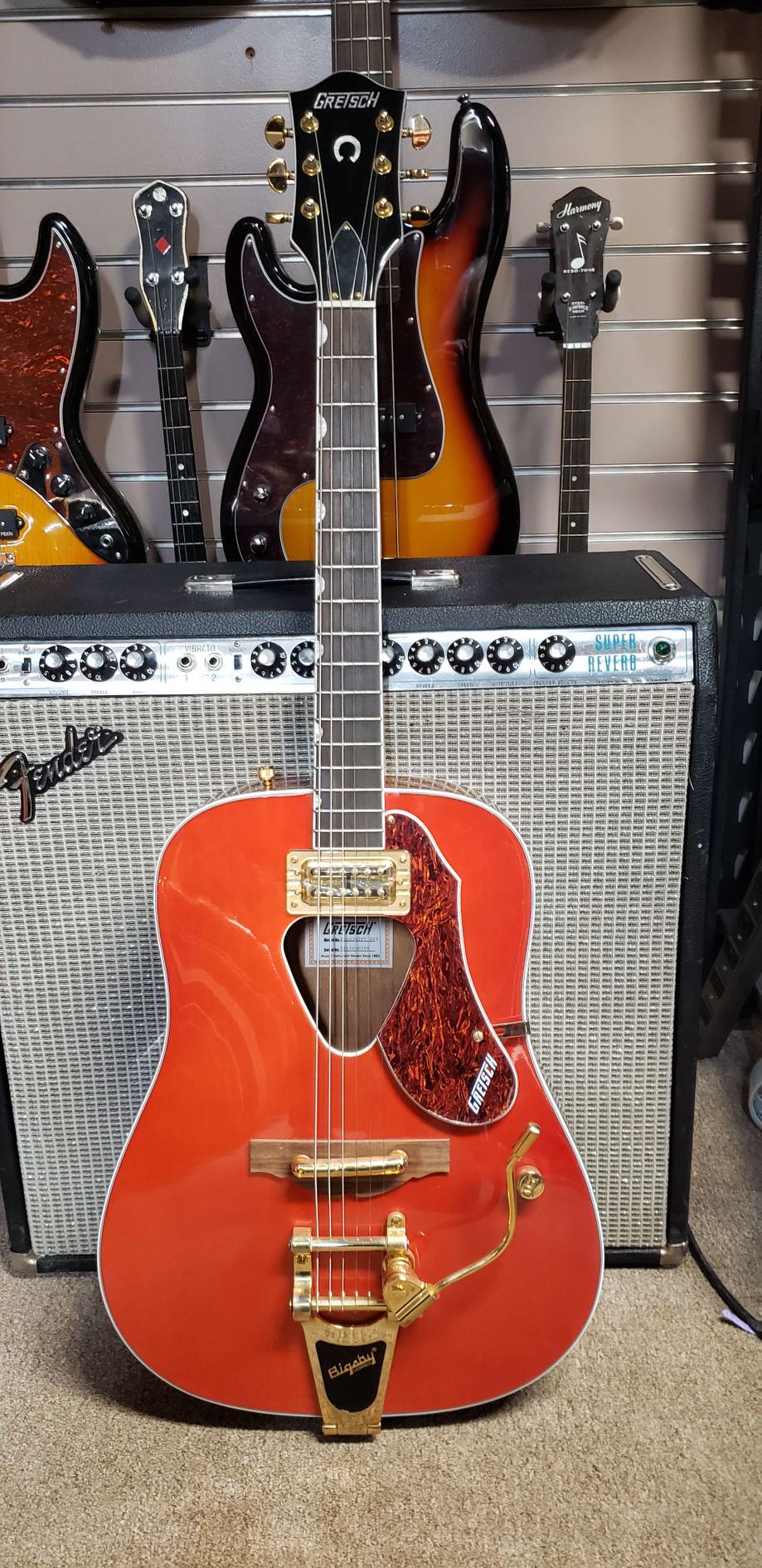 Gretsch G5034TFT Rancher, Fideli'Tron Pickup, Bisgby Tailpiece, Savannah Sunset - NOS