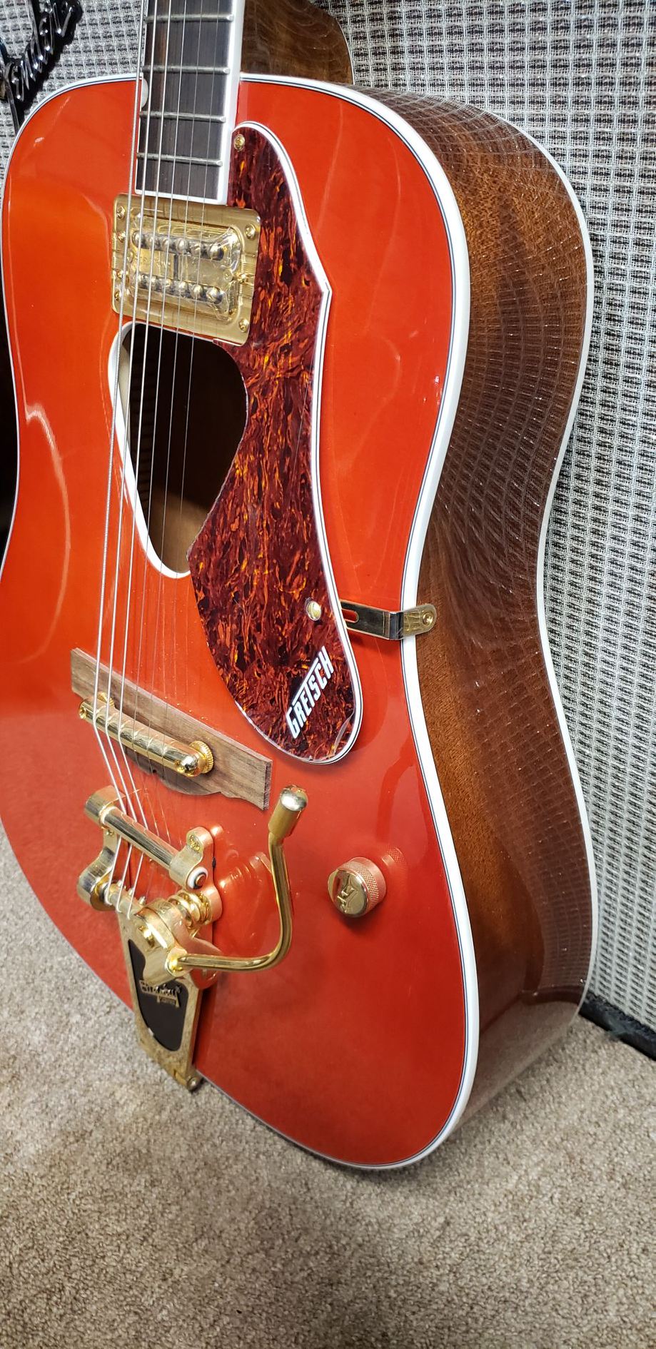 Gretsch G5034TFT Rancher, Fideli'Tron Pickup, Bisgby Tailpiece, Savannah Sunset - NOS