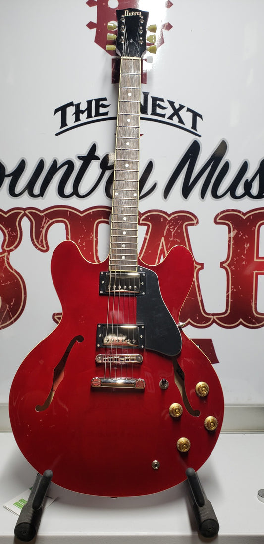 Burny RSA-70 CR Hollow Body Cherry Electric Guitar