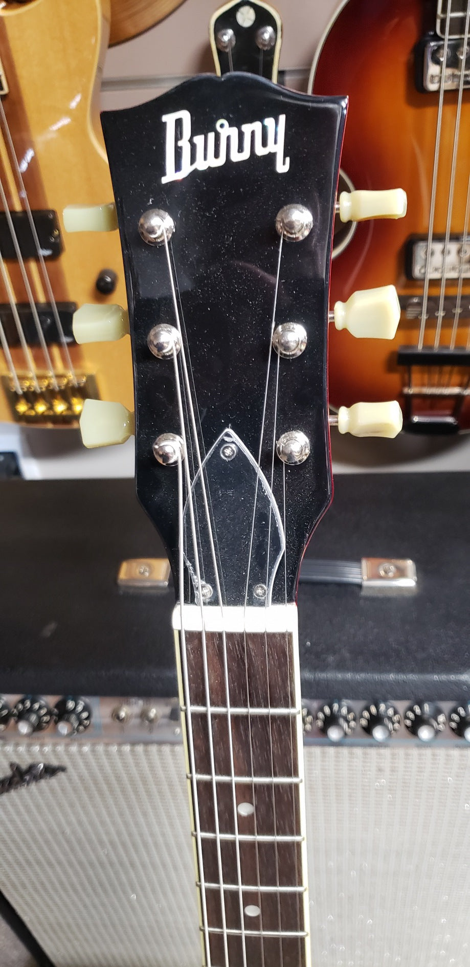 Burny RSA-70 CR Hollow Body Cherry Electric Guitar