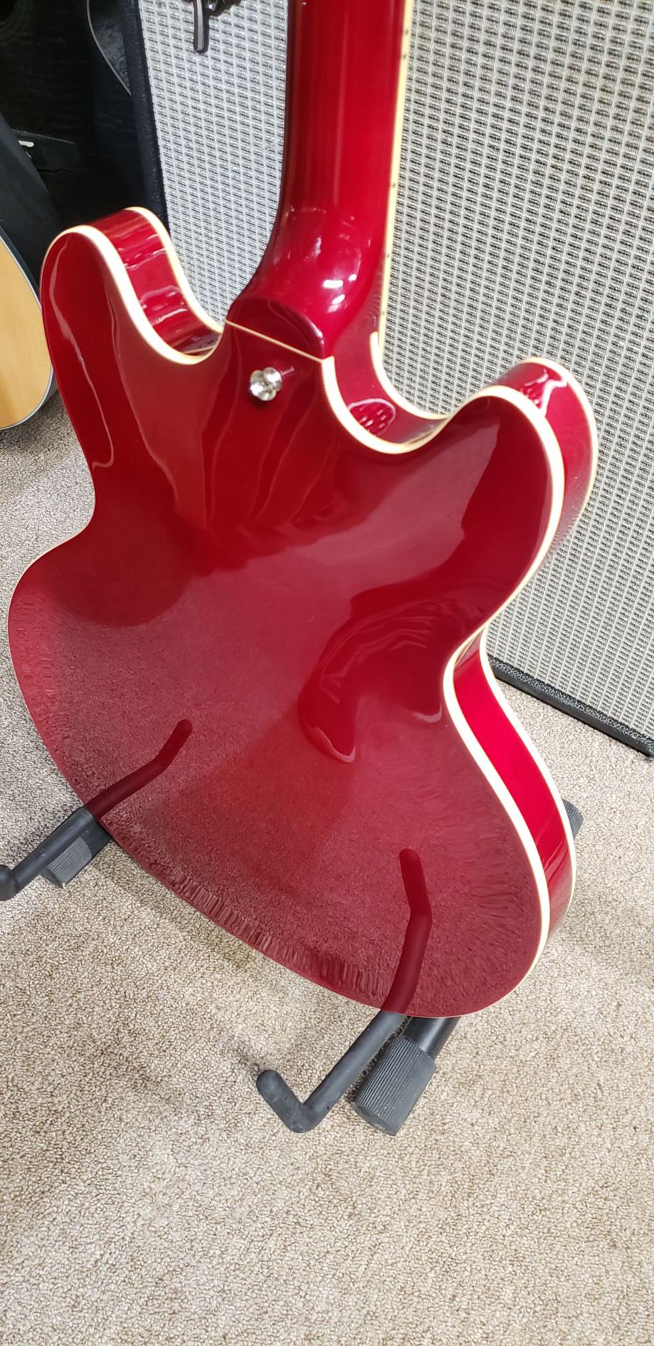 Burny RSA-70 CR Hollow Body Cherry Electric Guitar