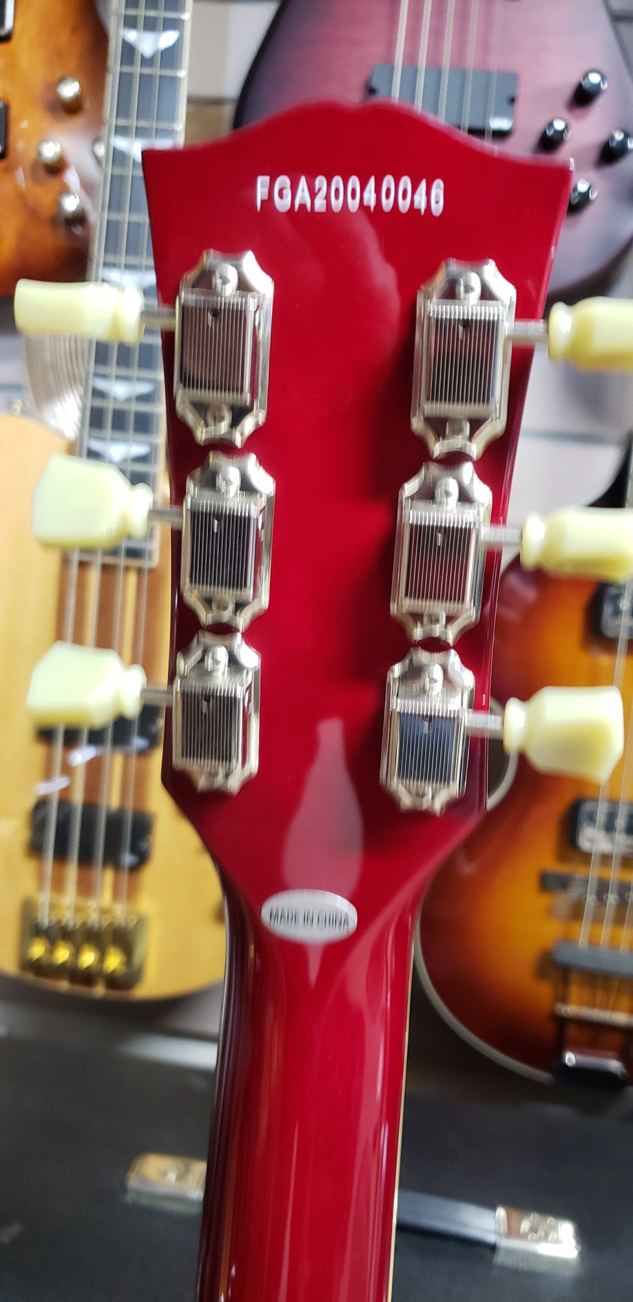 Burny RSA-70 CR Hollow Body Cherry Electric Guitar