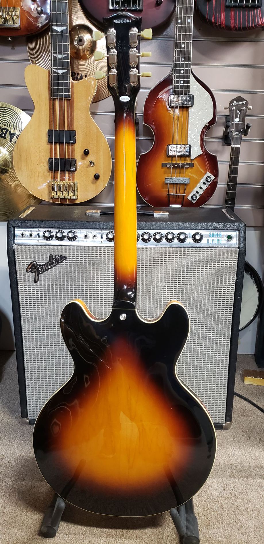 Burny RSA-70 BS Sunburst Semi Hollow Body Electric Guitar