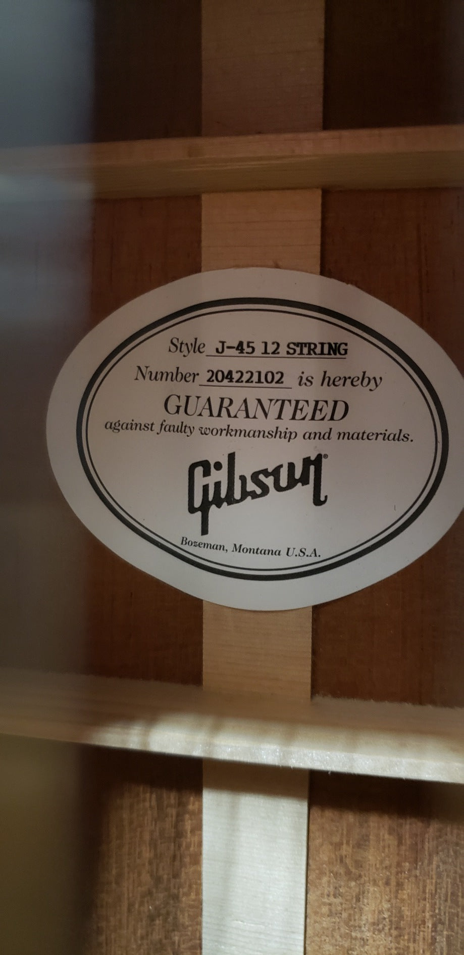 Gibson J-45 12 String Acoustic Guitar - 2002