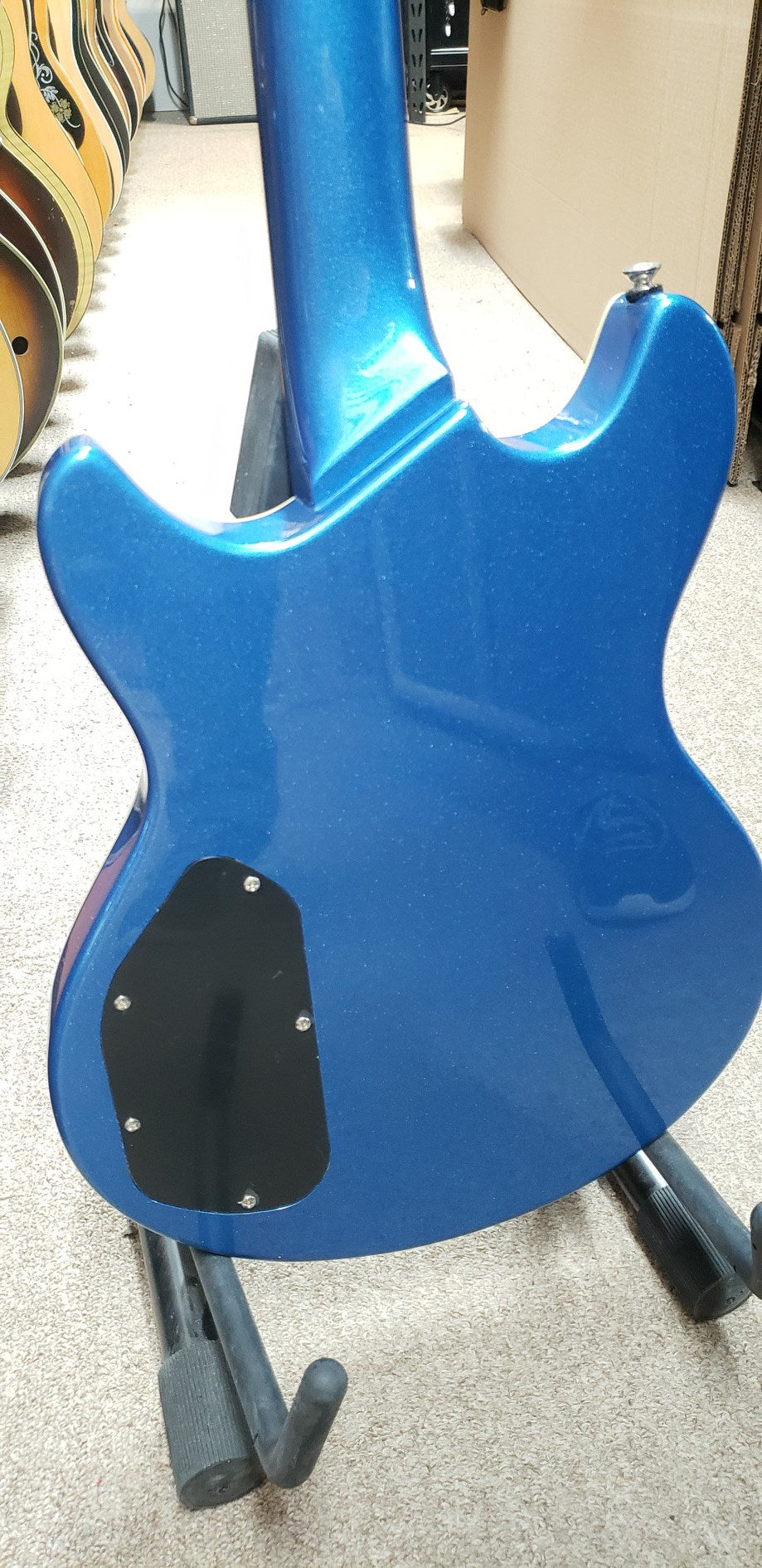 Indie Guitar Company Double Cut Metallic Blue Electric Guitar - Mint