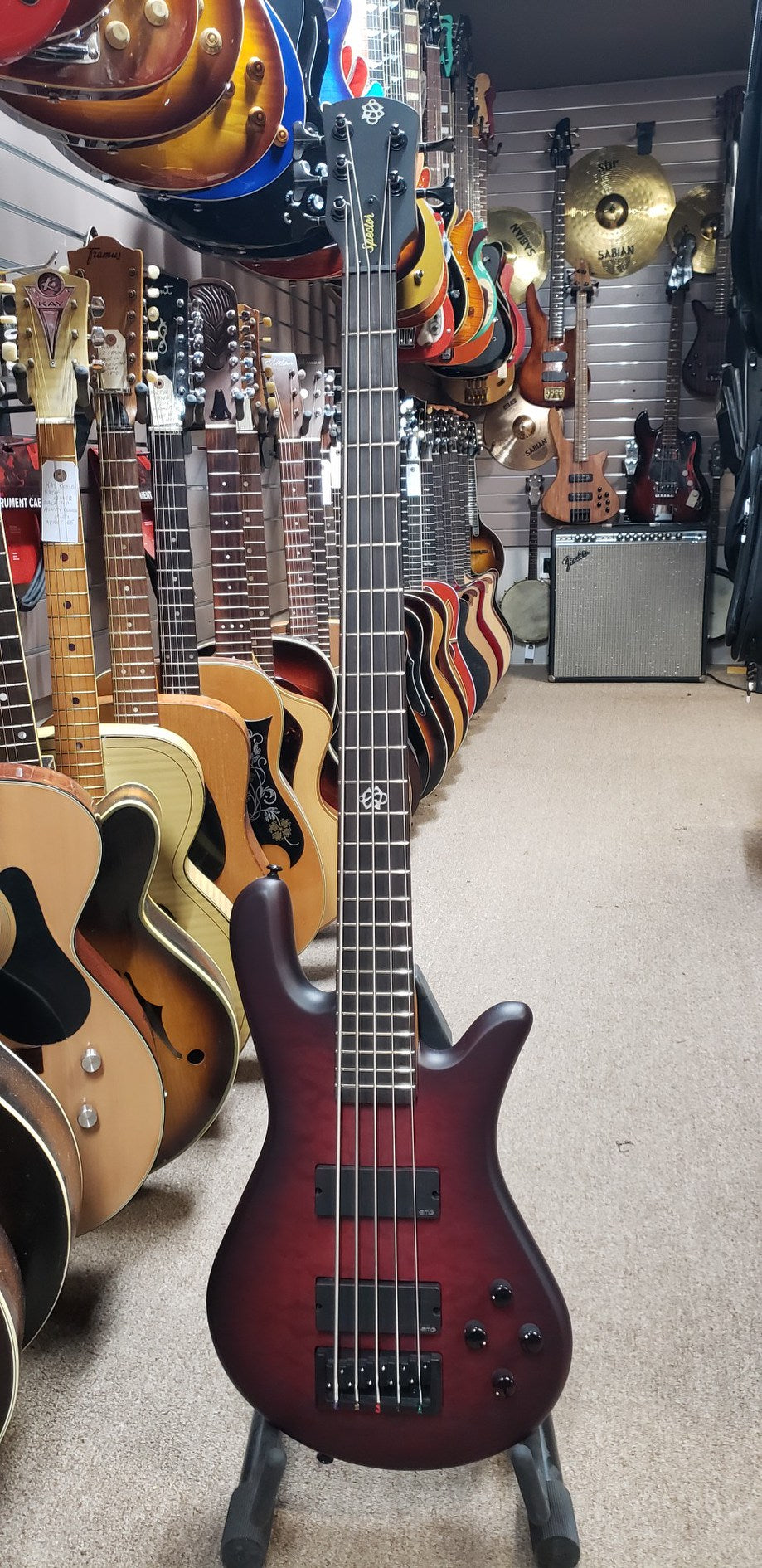 Spector Bass NS Pulse II 5-String Bass Guitar - Black Cherry Matte