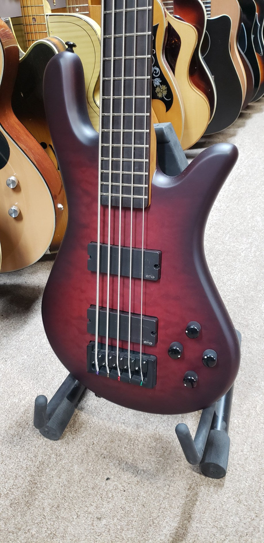 Spector Bass NS Pulse II 5-String Bass Guitar - Black Cherry Matte