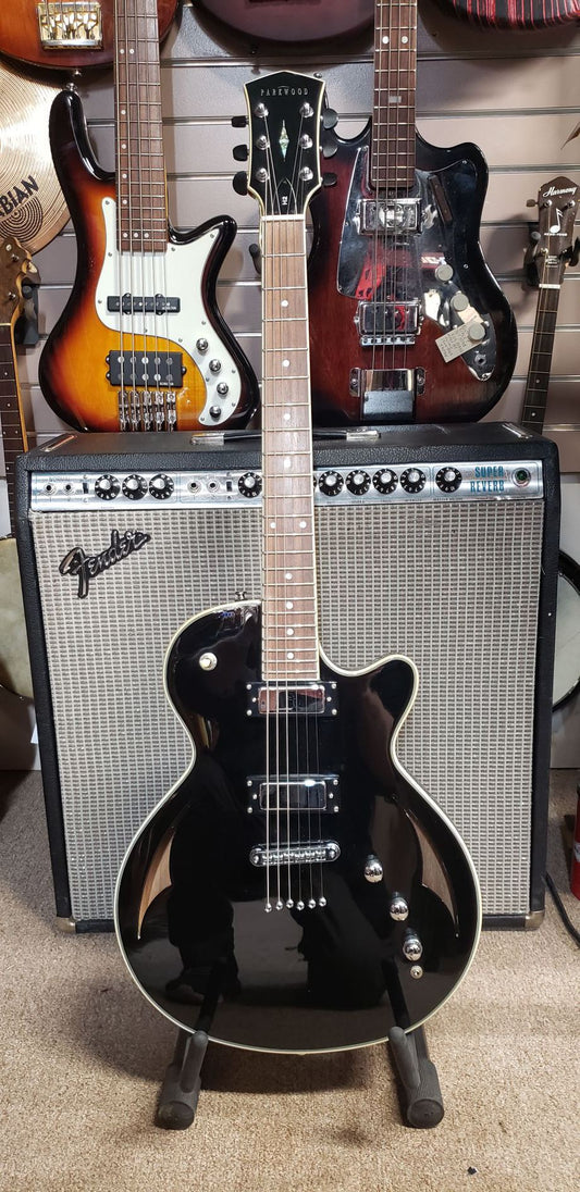Parkwood H2 Black Hybrid Electric Semi-Hollowbody Guitar
