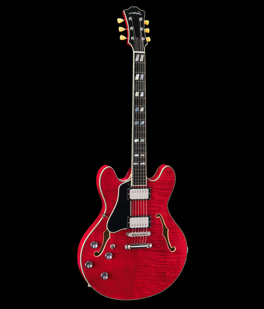 Eastman T486L-RD Semi Hollow Left Handed Red Finish Electric Guitar