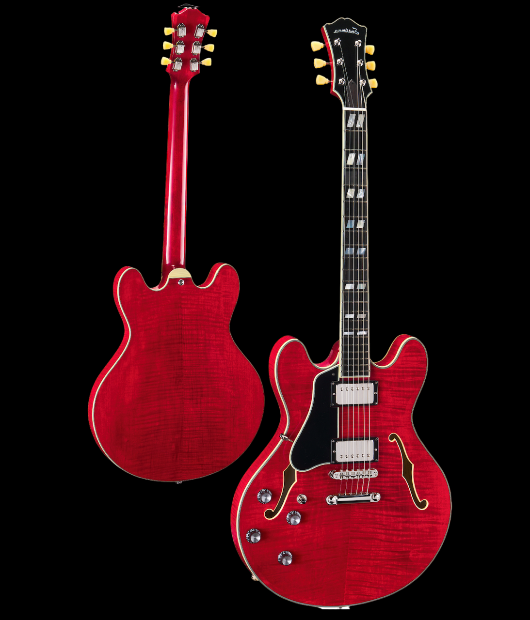 Eastman T486L-RD Semi Hollow Left Handed Red Finish Electric Guitar