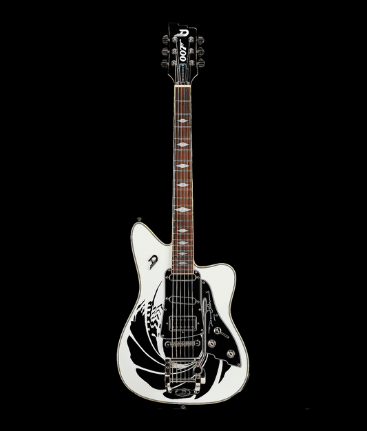 The Duesenberg Alliance Series James Bond 007 Alliance Electric Guitar on a black background