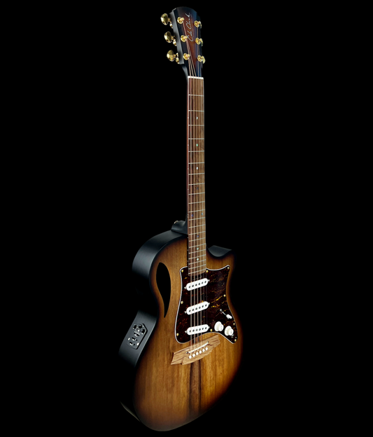Cole Clark True Hybrid Sunburst TL2EC-BLBL-SSS-SUN Acoustic Guitar