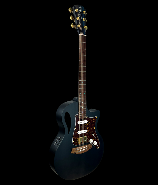 Cole Clark True Hybrid Black TL2EC-BLBL-HSS-BLK Acoustic Guitar