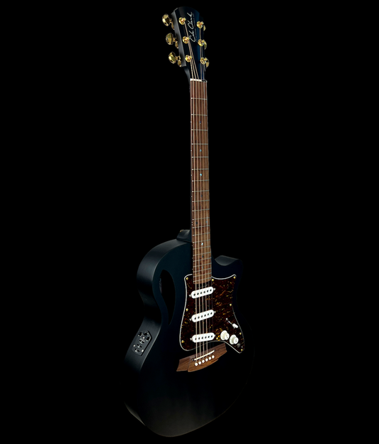 Cole Clark True Hybrid Black CCTL2EC-BLBL-SSS-BLK Acoustic Guitar
