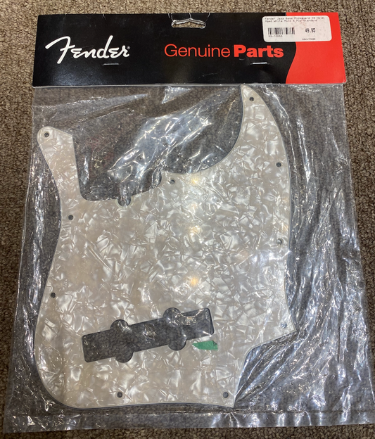 Fender Jazz Bass Pickguard, 10 Hole, Aged White, 4-ply, Standard