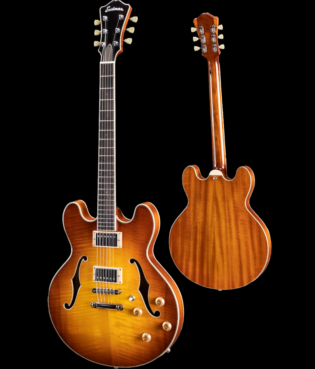 Eastman T186MX-GB Thinline Hollowbody Goldburst Electric Guitar