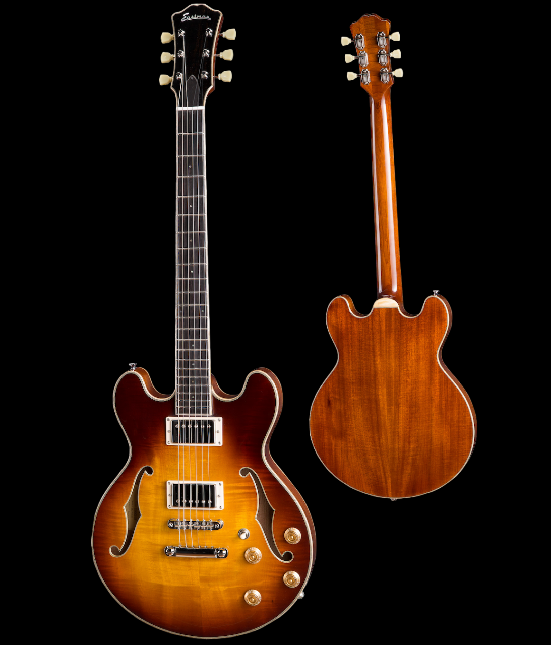 Eastman T184MX-GB Thinline Hollowbody Electric Guitar - Goldburst