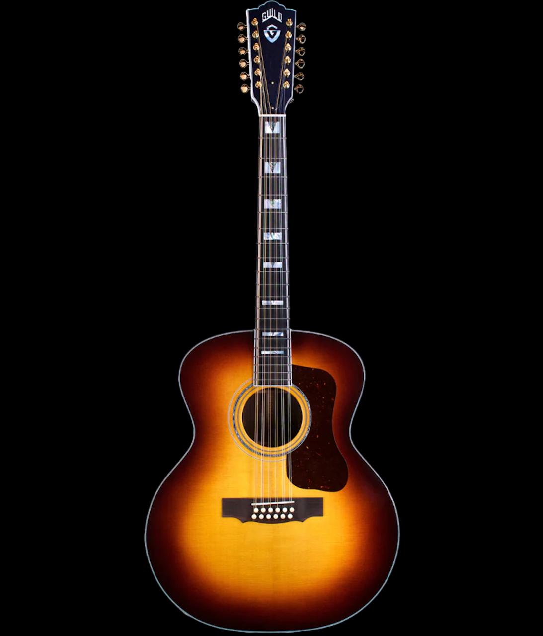 Guild USA F-512E Acoustic Guitar-Antique Burst