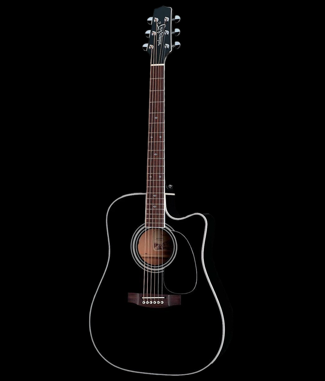 Takamine EF341SC Pro Series Dreadnought Acoustic Electric Guitar, Black