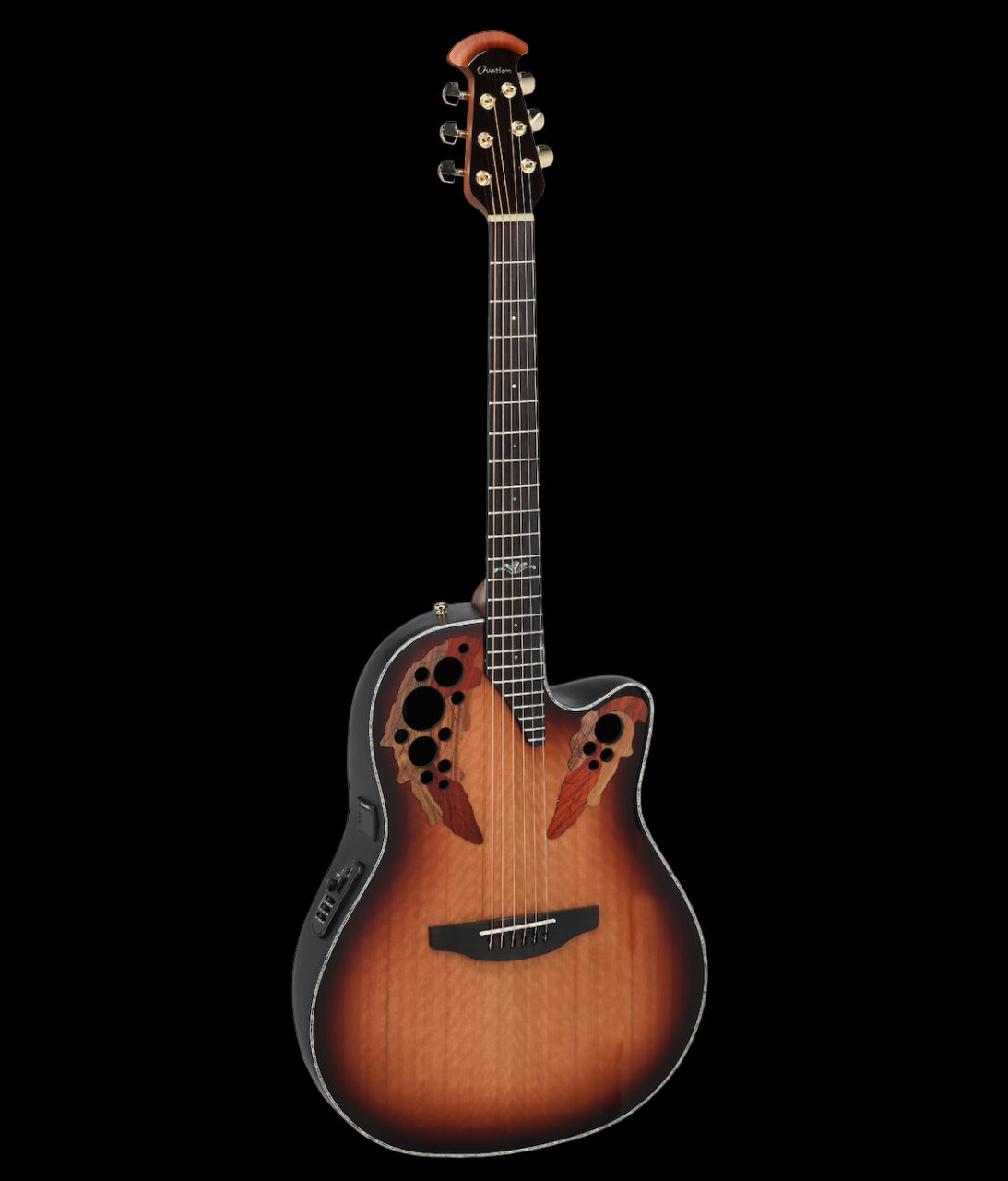 Ovation CE-44P-FLE-G Celebrity Elite Plus Flamed Eucalyptus Sunburst Acoustic Guitar