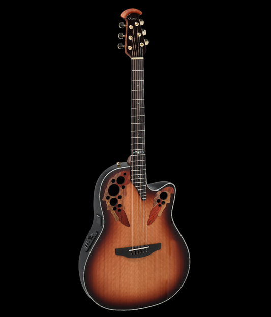 Ovation CE-44P-FLE-G Celebrity Elite Plus Flamed Eucalyptus Sunburst Acoustic Guitar