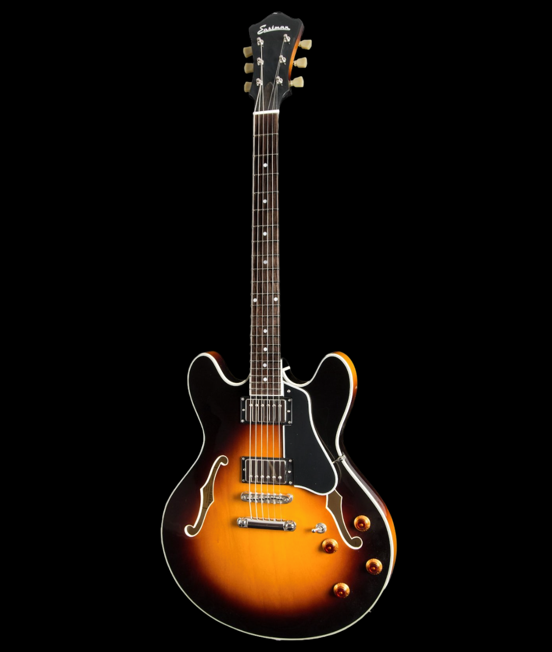 Eastman T386-SB Thinline Semi-Hollow Sun Burst Electric Guitar