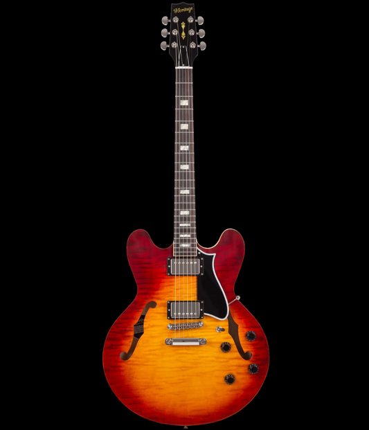 Heritage Custom Core H-535 Semi- Hollow Dark Cherry Sunburst Electric Guitar