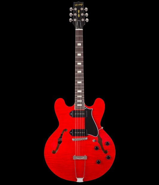 Heritage Custom Core H-530 Hollow Transparent Cherry Electric Guitar