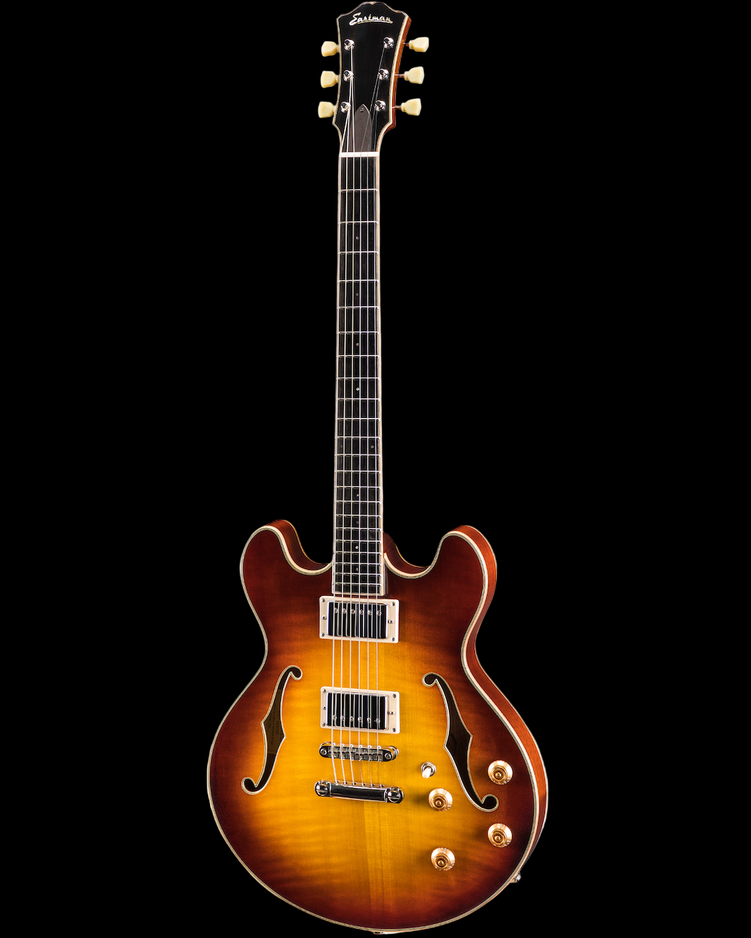 Eastman T185MX-GB Thinline Hollowbody Goldburst Electric Guitar