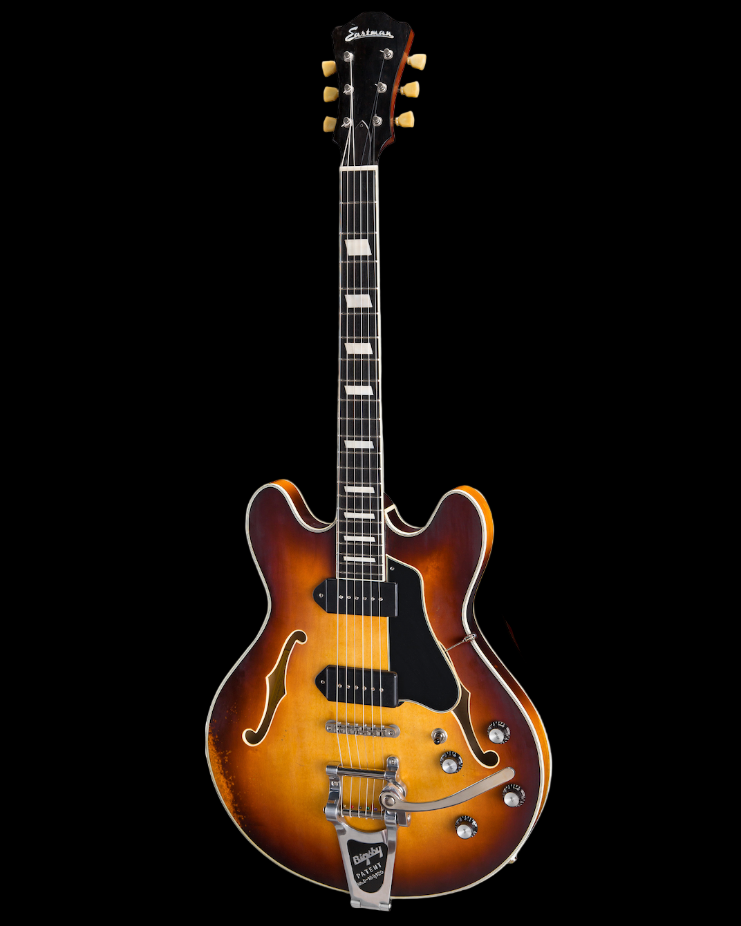 Eastman T64/v-GB Semi Hollow Antique Goldburst Electric Guitar