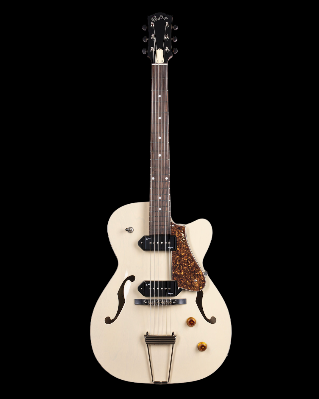 Godin 5th Ave TL Kingpin P90 Trans Cream HG Electric Guitar