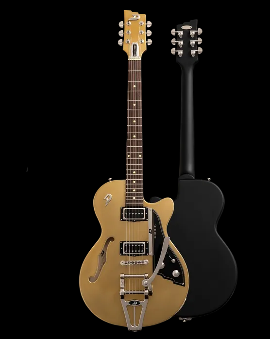 Duesenberg Starplayer CBR Hanover Gold guitar with Custom Line case