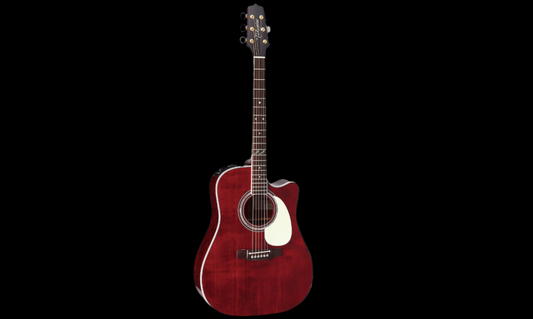 Takamine JJ325SRCL John Jorgenson Signature Cutaway 6 String RH Acoustic Electric Guitar with Semi-Hard Case - Gloss Red Stain Finish