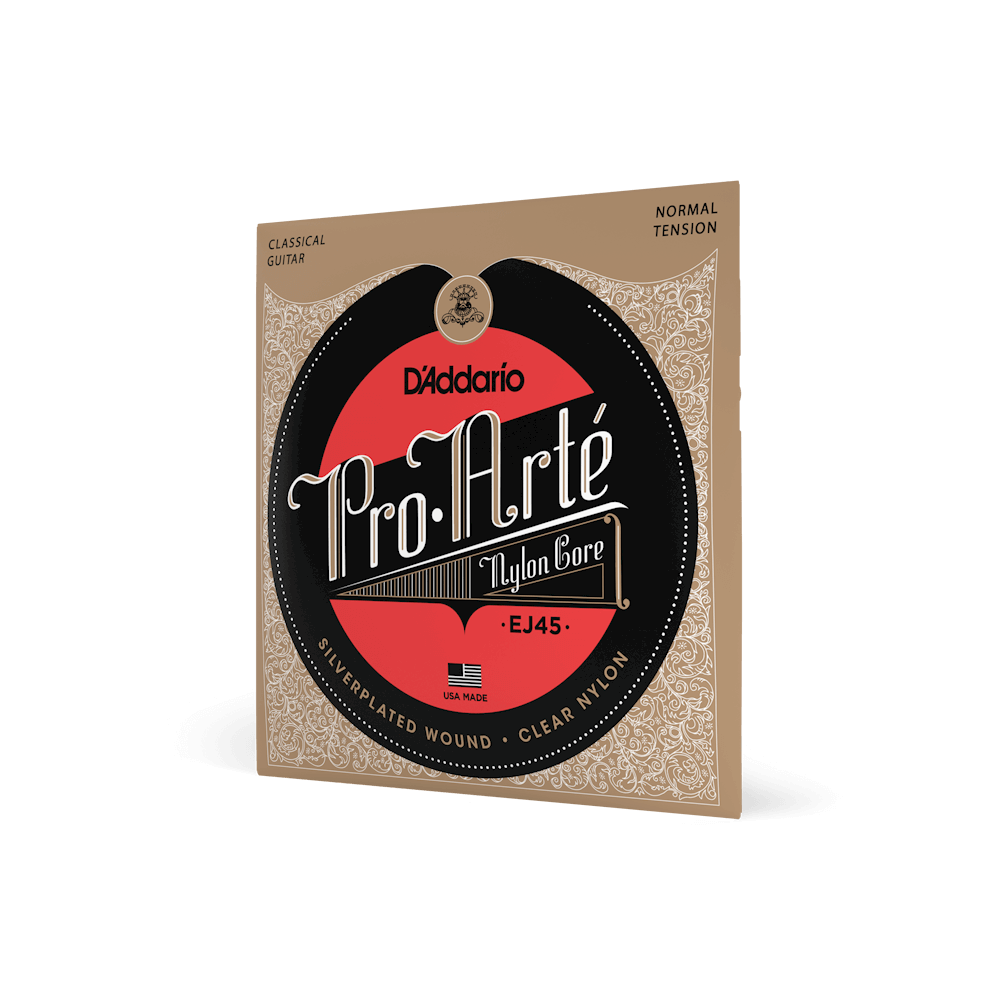 D'Addario EJ45 Pro Arte Normal Tension Silverplated Wound Clearn Nylon 28 through 43