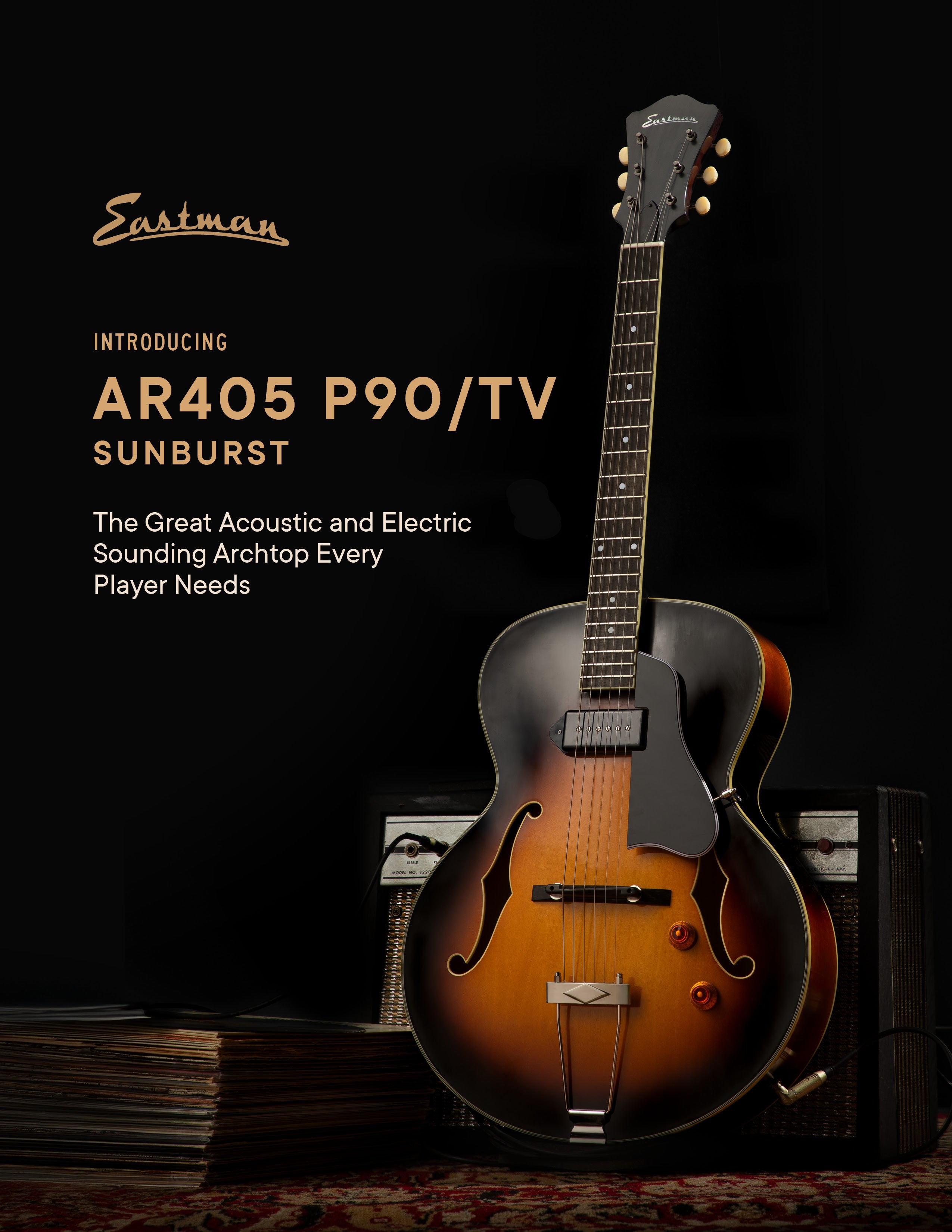 Eastman ﻿AR405 P90/TV-SB Sunburst – The Guitar Boutique