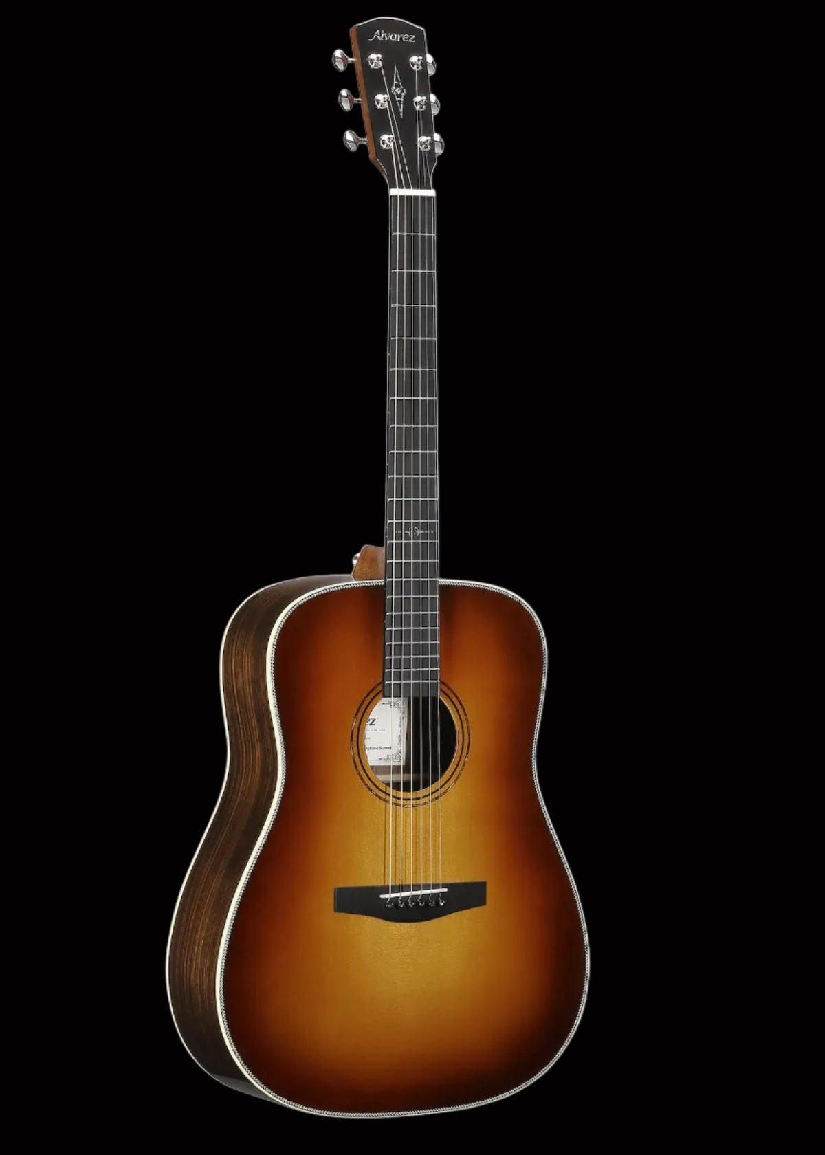 Alvarez Laureate Series LD70e Herringbone Sunset Dreadnought Acoustic-Electric with AFC30 Flexicase